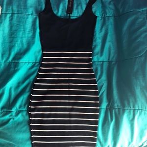 Stripped navy blue dress